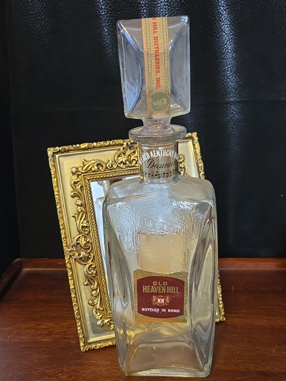 1967 OLD HEAVEN HILL  Bottled In Bond Clear Glass Decanter - Labeled, Date Tape